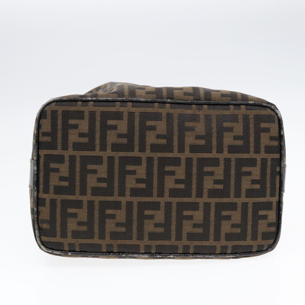 FENDI Zucca Canvas Hand Bag Brown 87646