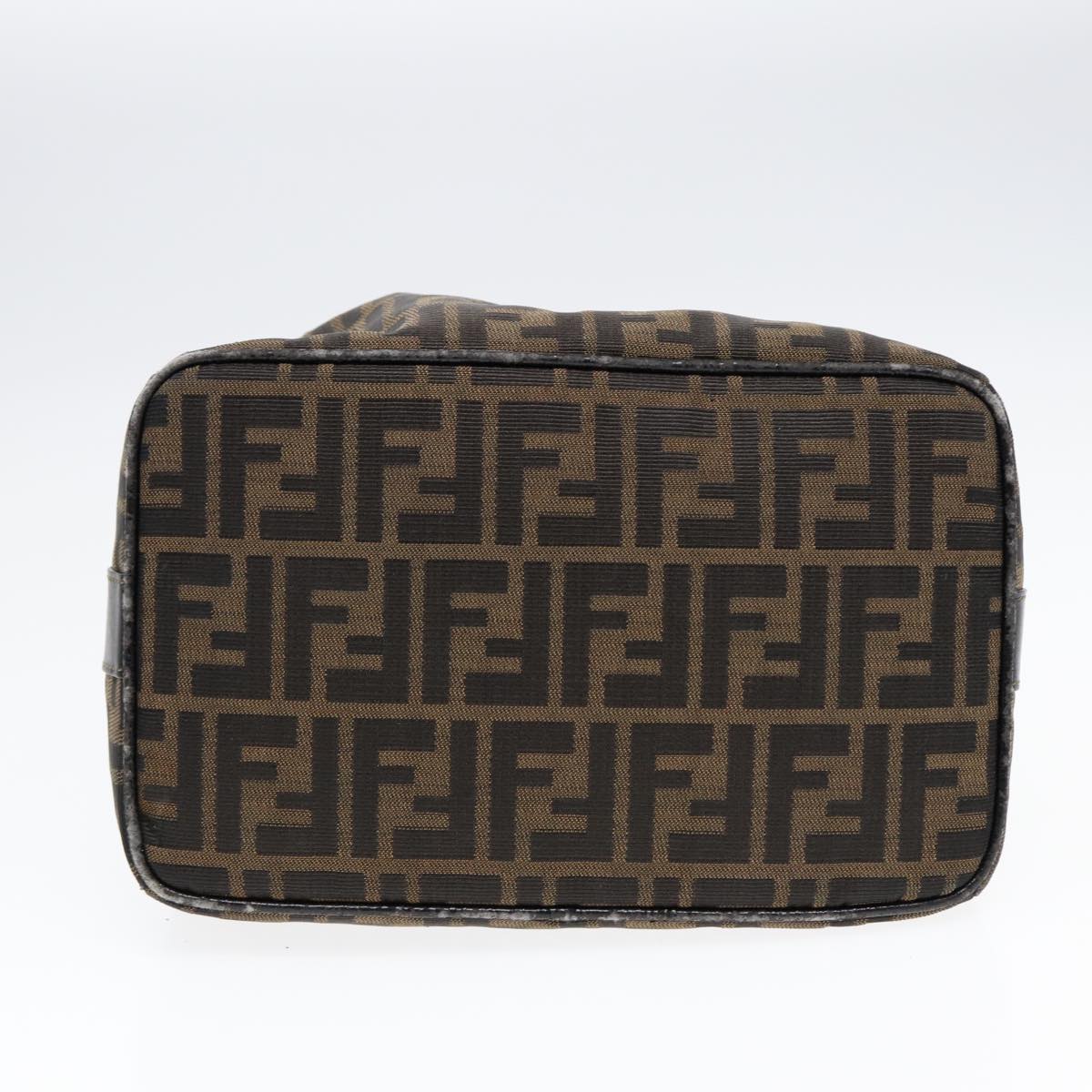 FENDI Zucca Canvas Hand Bag Brown 87646