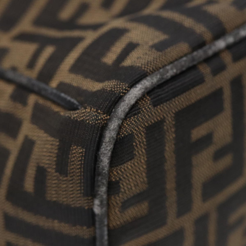 FENDI Zucca Canvas Hand Bag Brown 87646