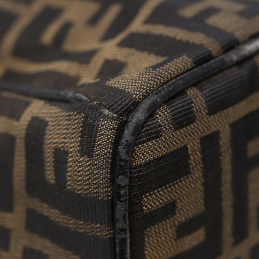 FENDI Zucca Canvas Hand Bag Brown 87646