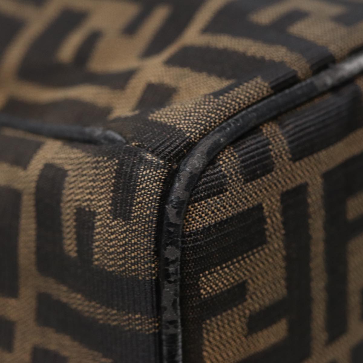 FENDI Zucca Canvas Hand Bag Brown 87646