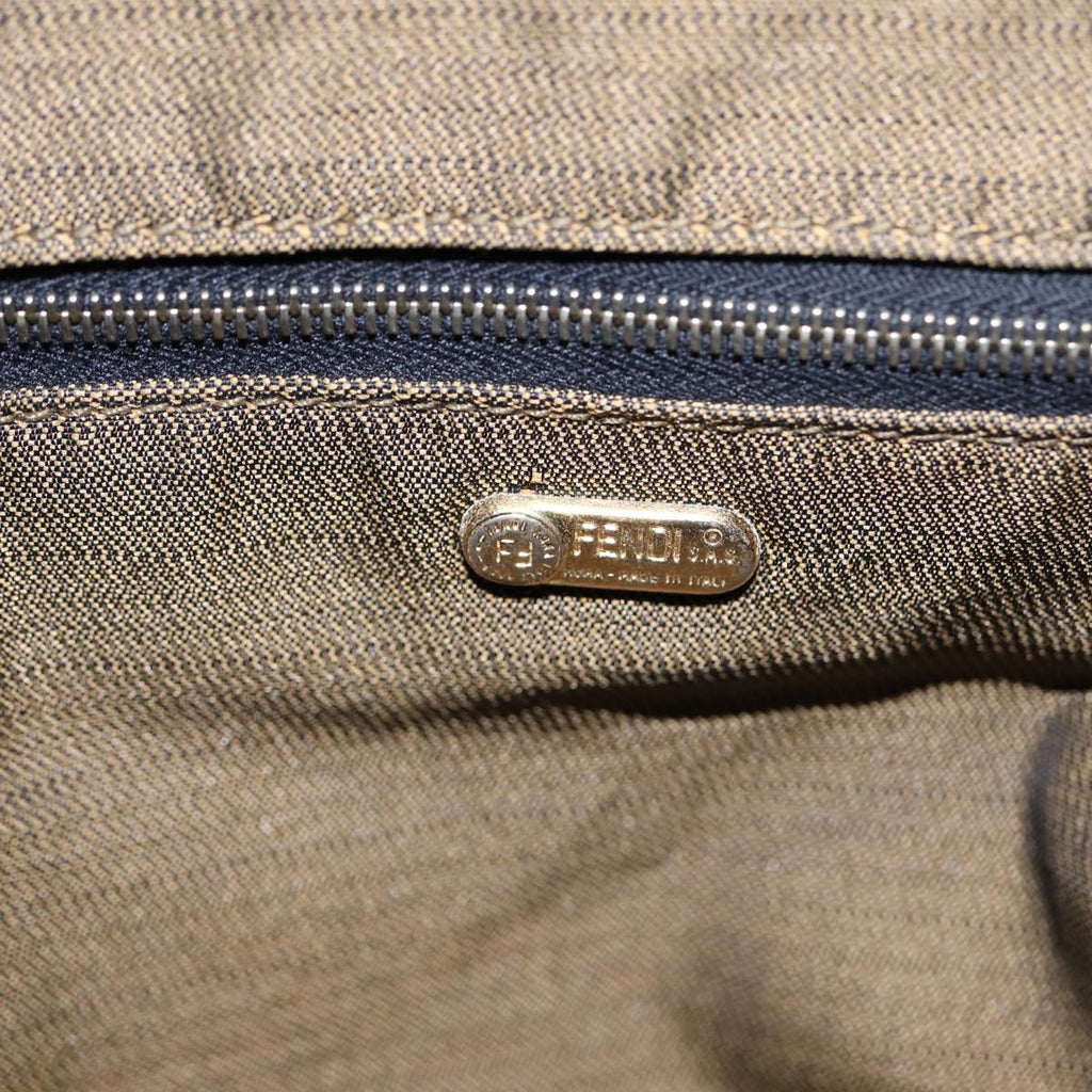 FENDI Zucca Canvas Hand Bag Brown 87646