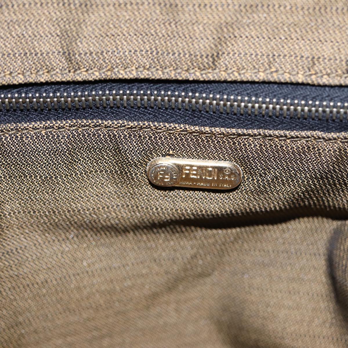 FENDI Zucca Canvas Hand Bag Brown 87646