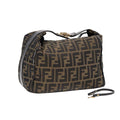 FENDI Zucca Canvas Hand Bag Brown 87646