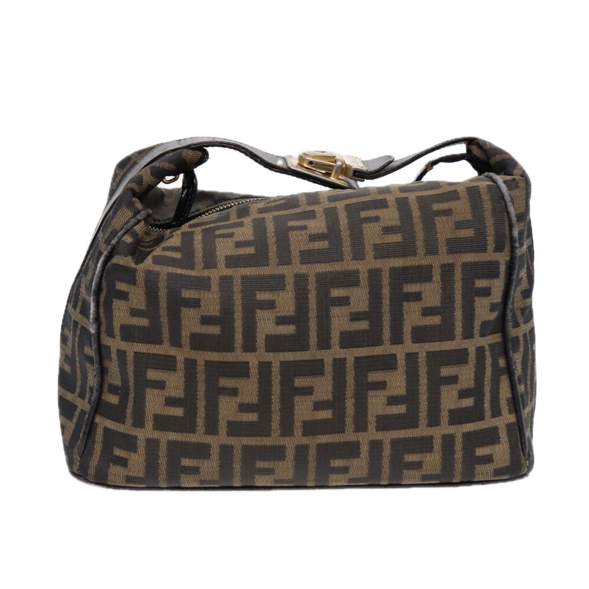FENDI Zucca Canvas Hand Bag Brown 87646