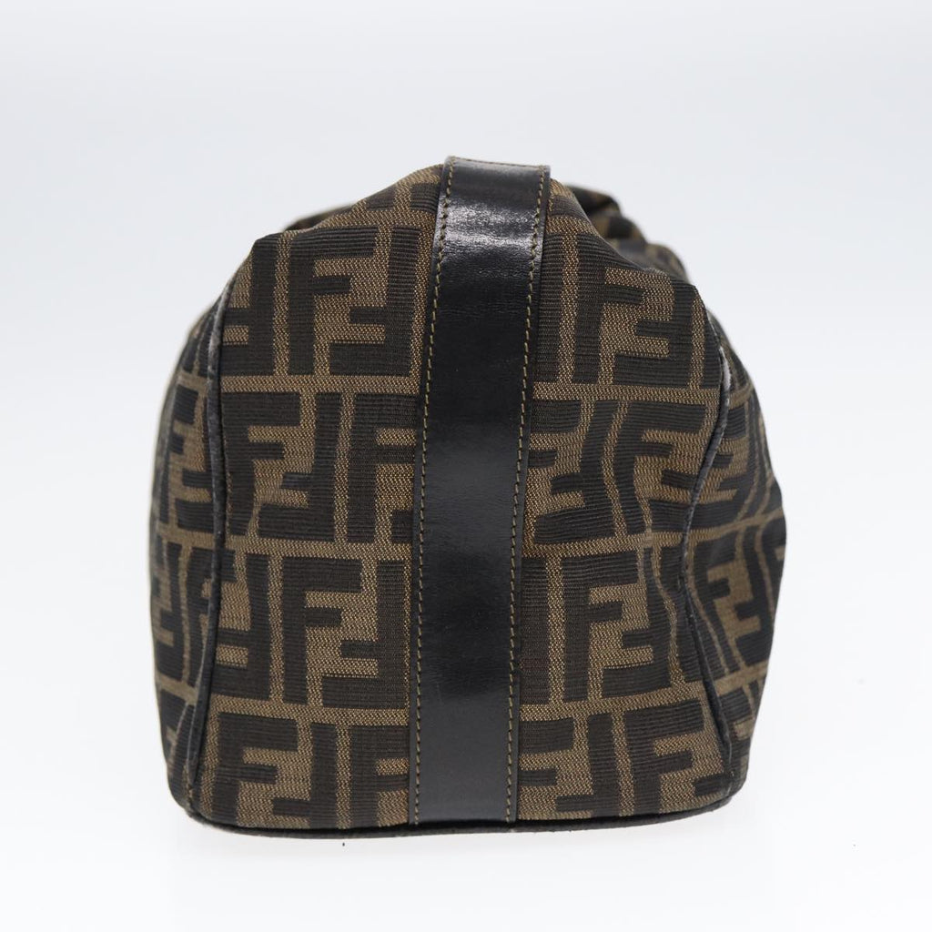 FENDI Zucca Canvas Hand Bag Brown 87646