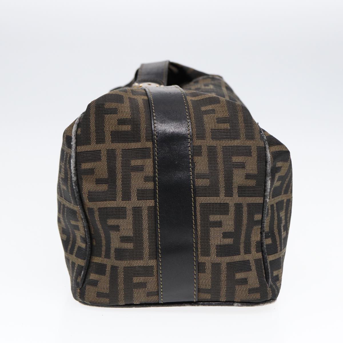 FENDI Zucca Canvas Hand Bag Brown 87646