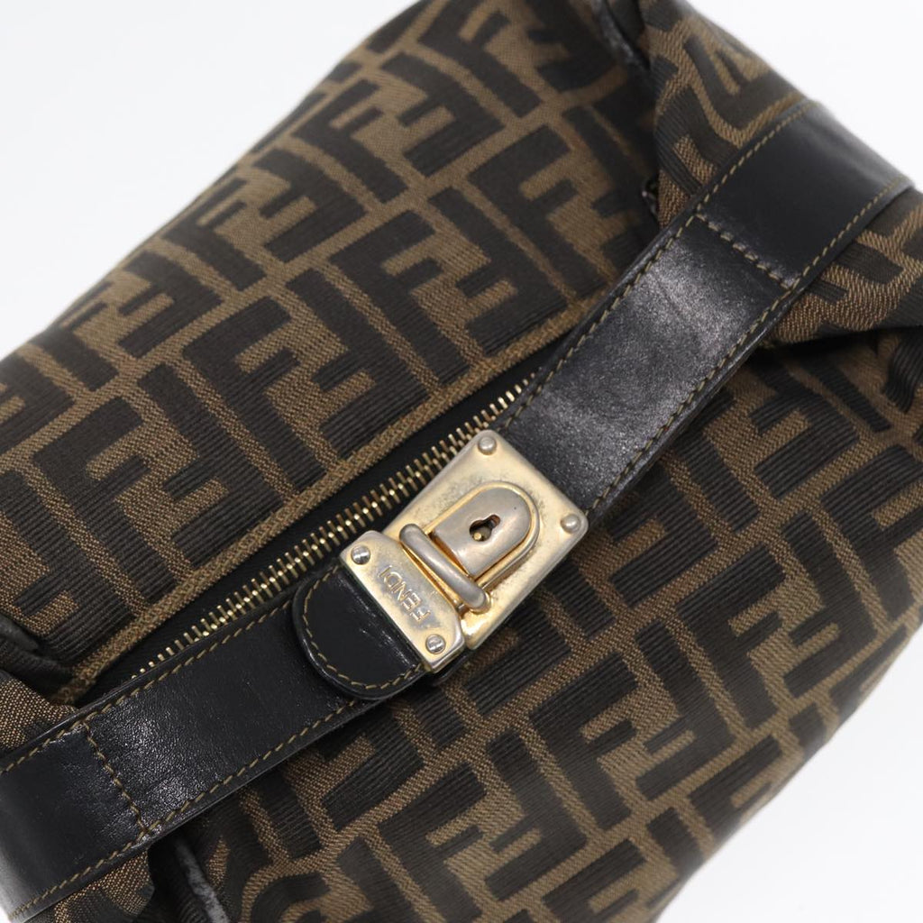 FENDI Zucca Canvas Hand Bag Brown 87646
