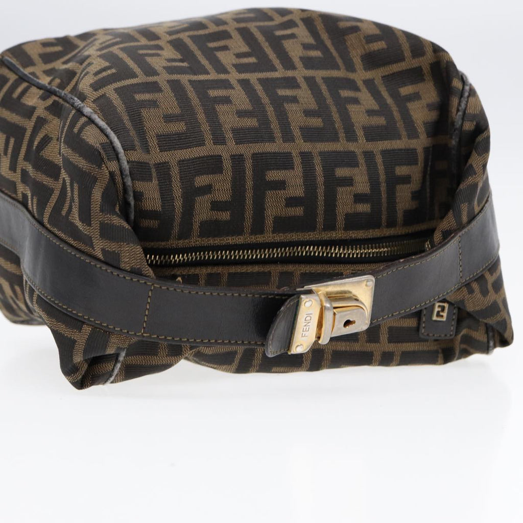 FENDI Zucca Canvas Hand Bag Brown 87646
