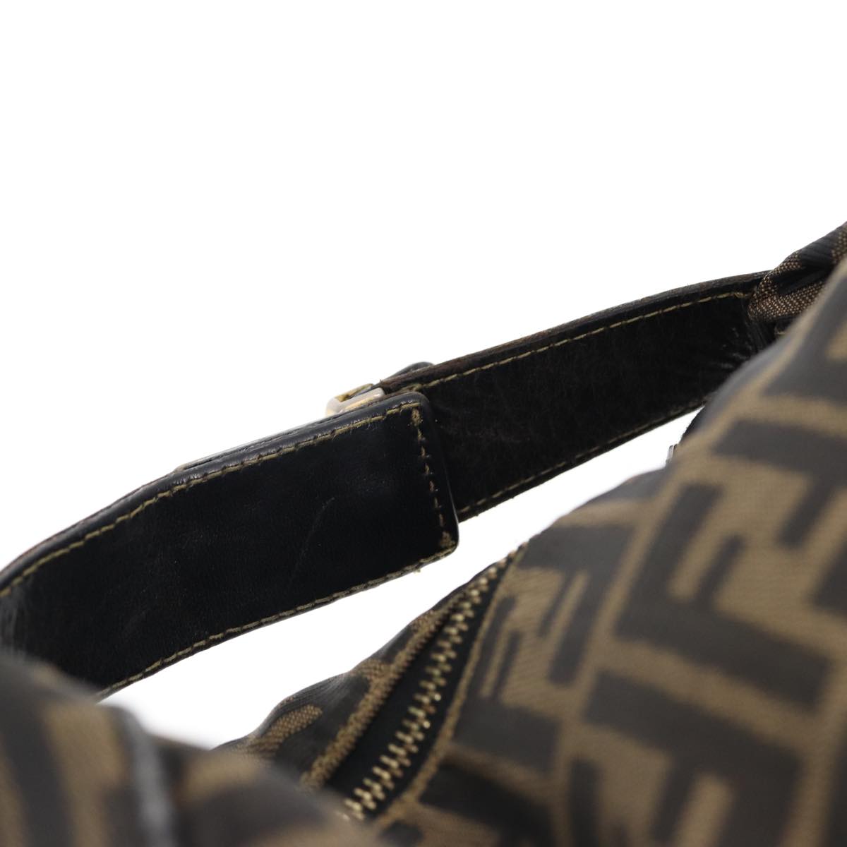 FENDI Zucca Canvas Hand Bag Brown 87646