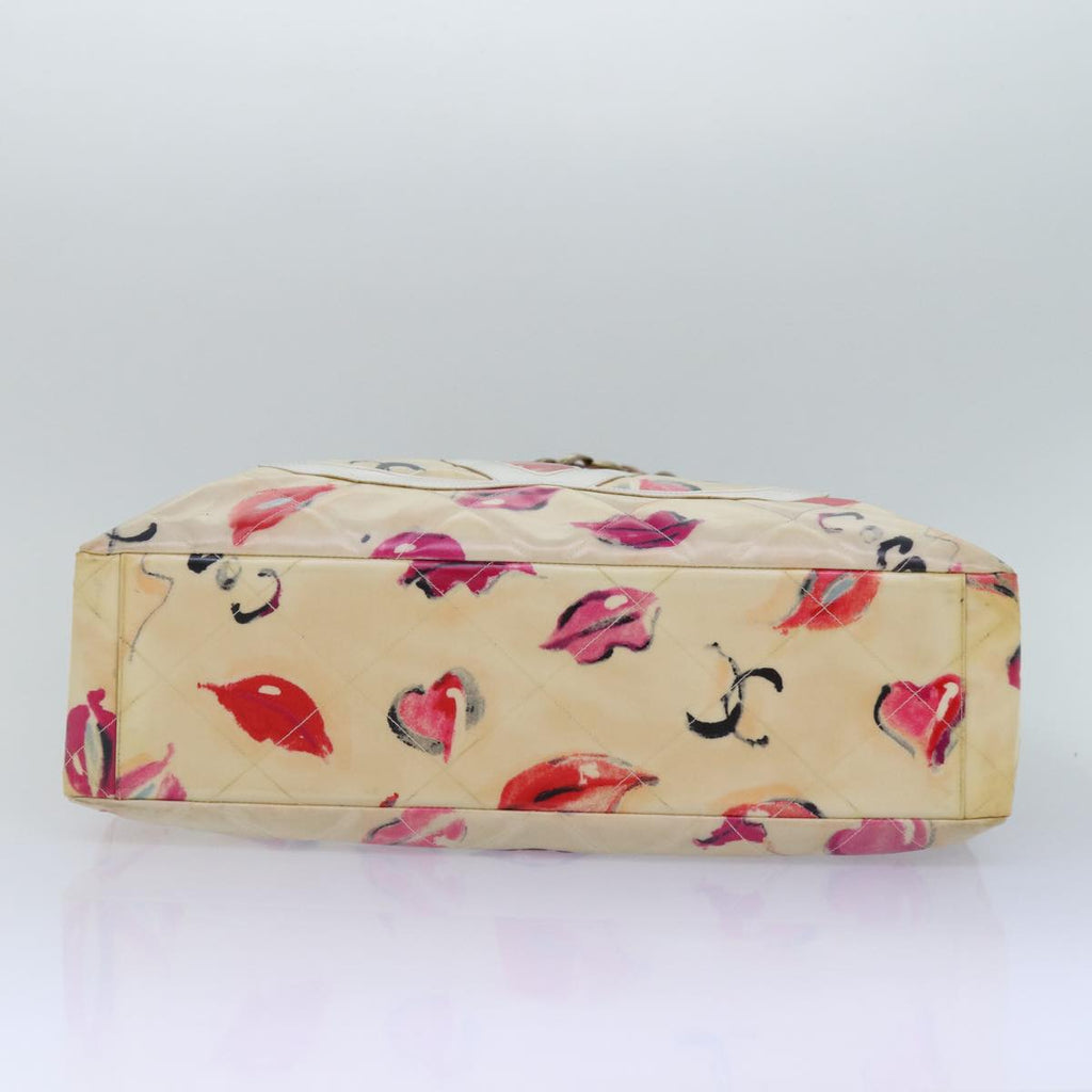 CHANEL Lip Tote Bag Enamel White Red CC 87655A