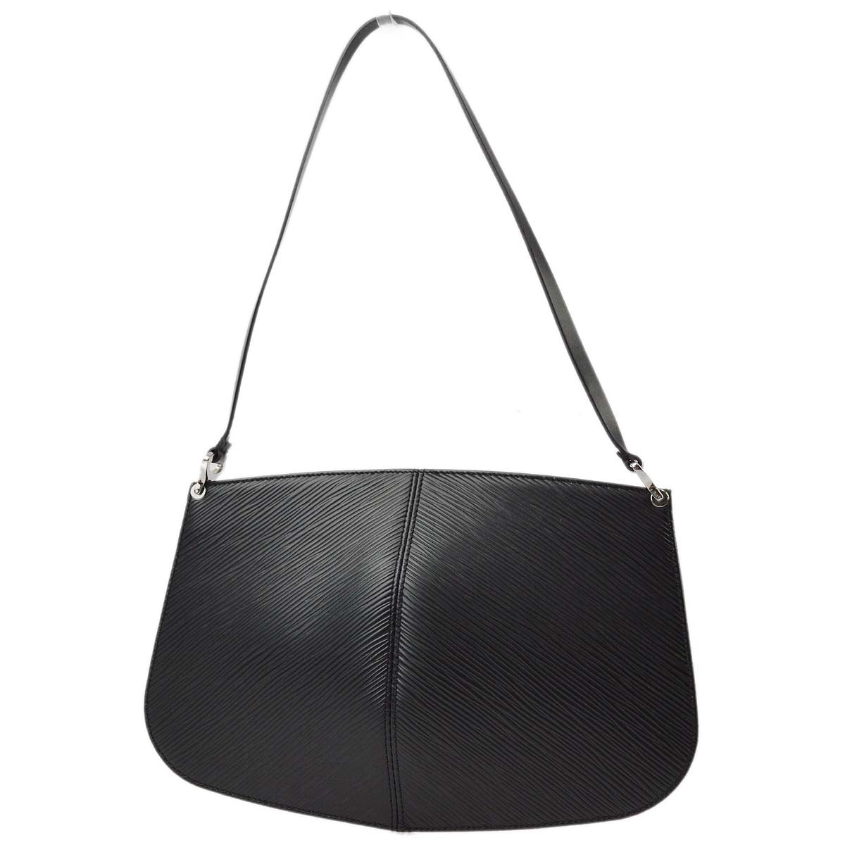 Louis Vuitton 1999 Black Epi Pochette Demi-lune Handbag M52622