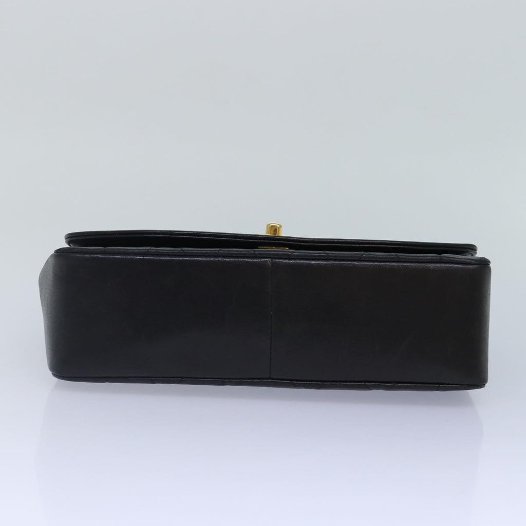 CHANEL Diana Matelasse Chain Shoulder Bag Lamb Skin Black CC 87740A