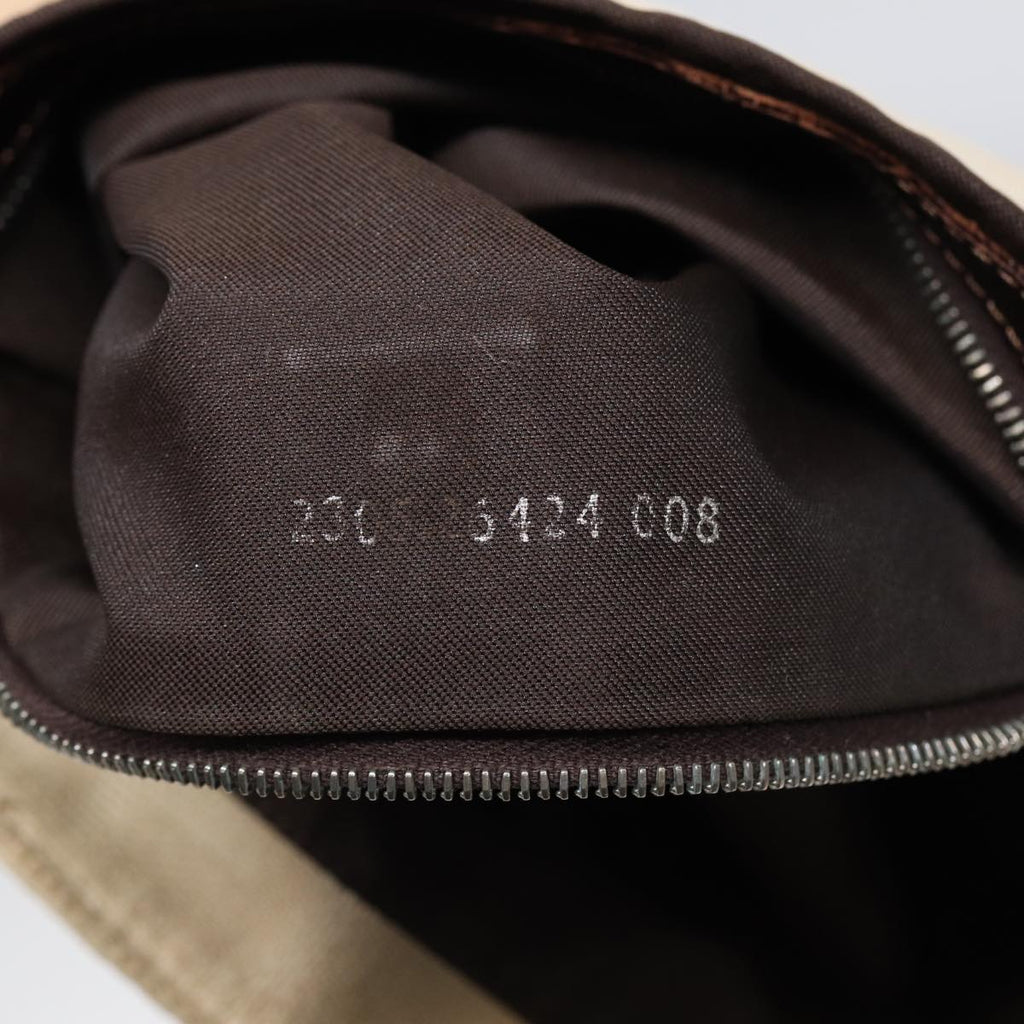 FENDI Zucca Canvas Mamma Baguette Shoulder Bag Beige Brown Silver 87743
