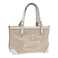 GUCCI Hand Bag Canvas Leather Beige White gold 269878 87749