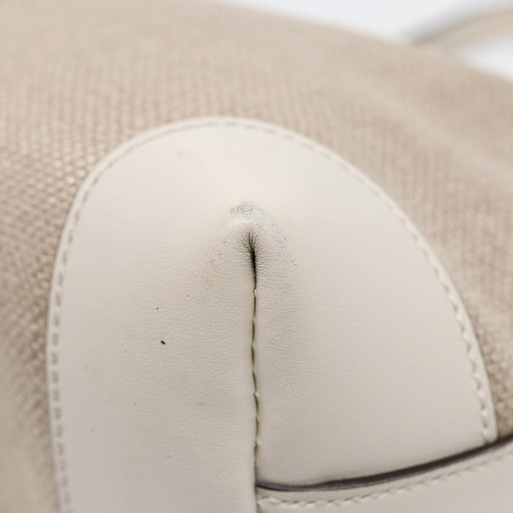 GUCCI Hand Bag Canvas Leather Beige White gold 269878 87749