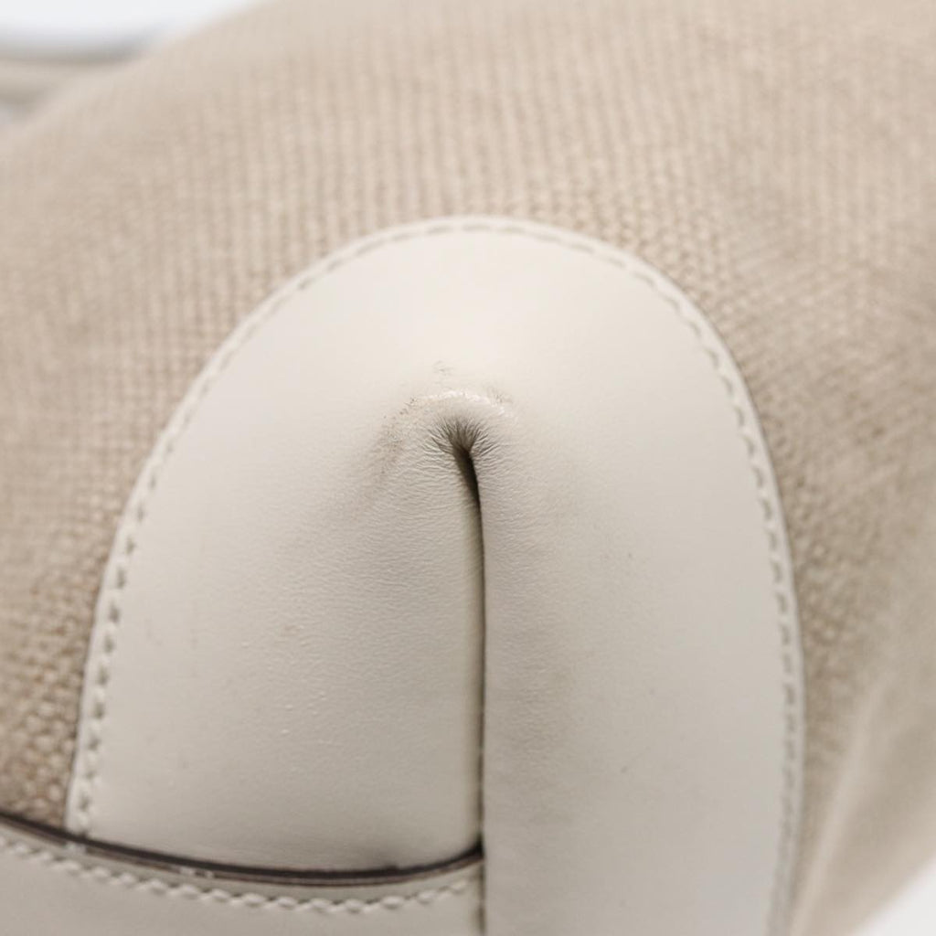 GUCCI Hand Bag Canvas Leather Beige White gold 269878 87749