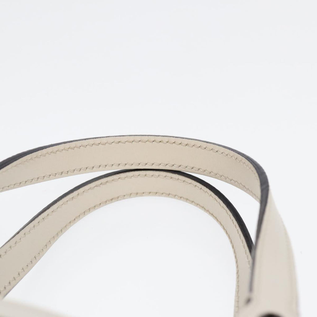 GUCCI Hand Bag Canvas Leather Beige White gold 269878 87749