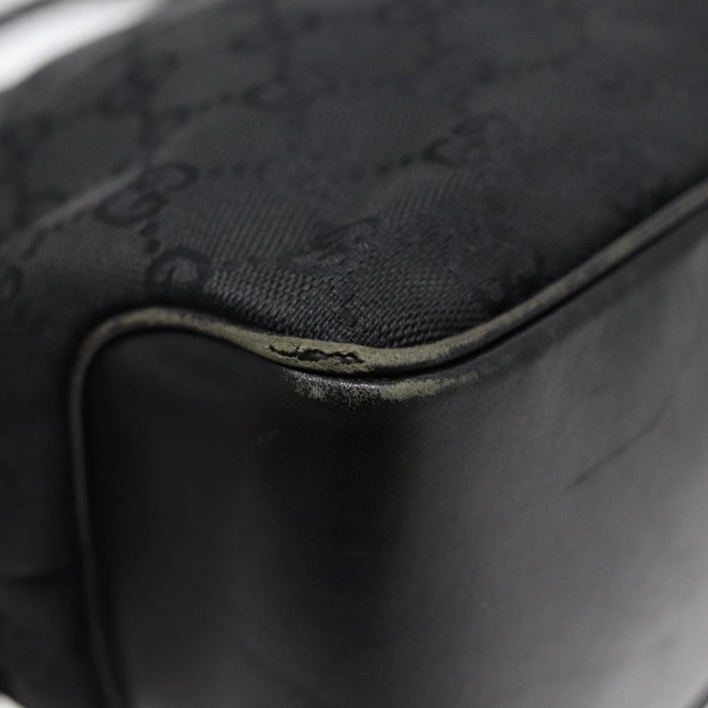 GUCCI GG Canvas Shoulder Bag Black Silver 109143 87750