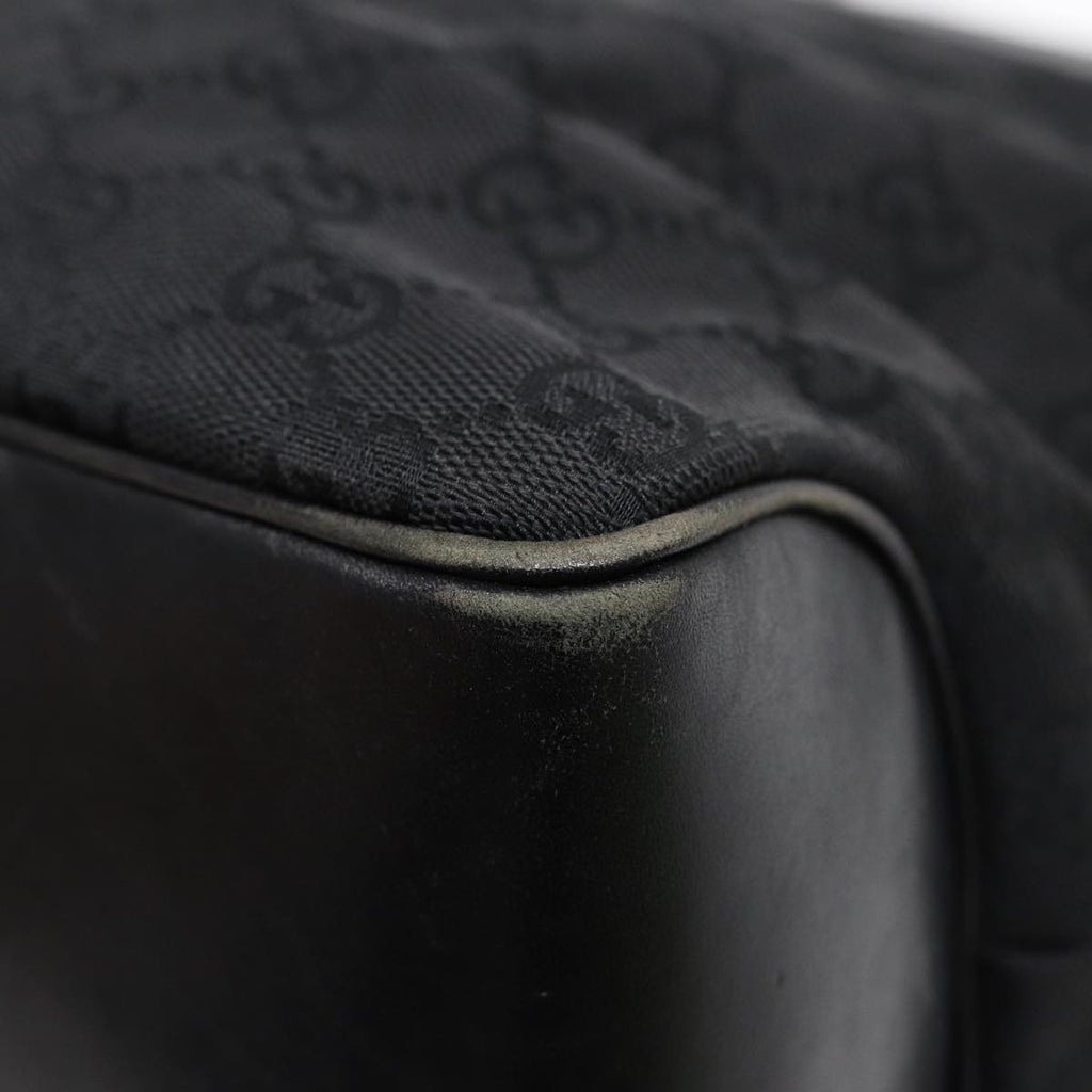 GUCCI GG Canvas Shoulder Bag Black Silver 109143 87750