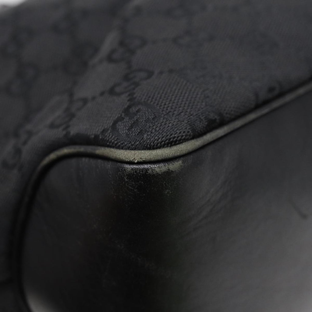 GUCCI GG Canvas Shoulder Bag Black Silver 109143 87750