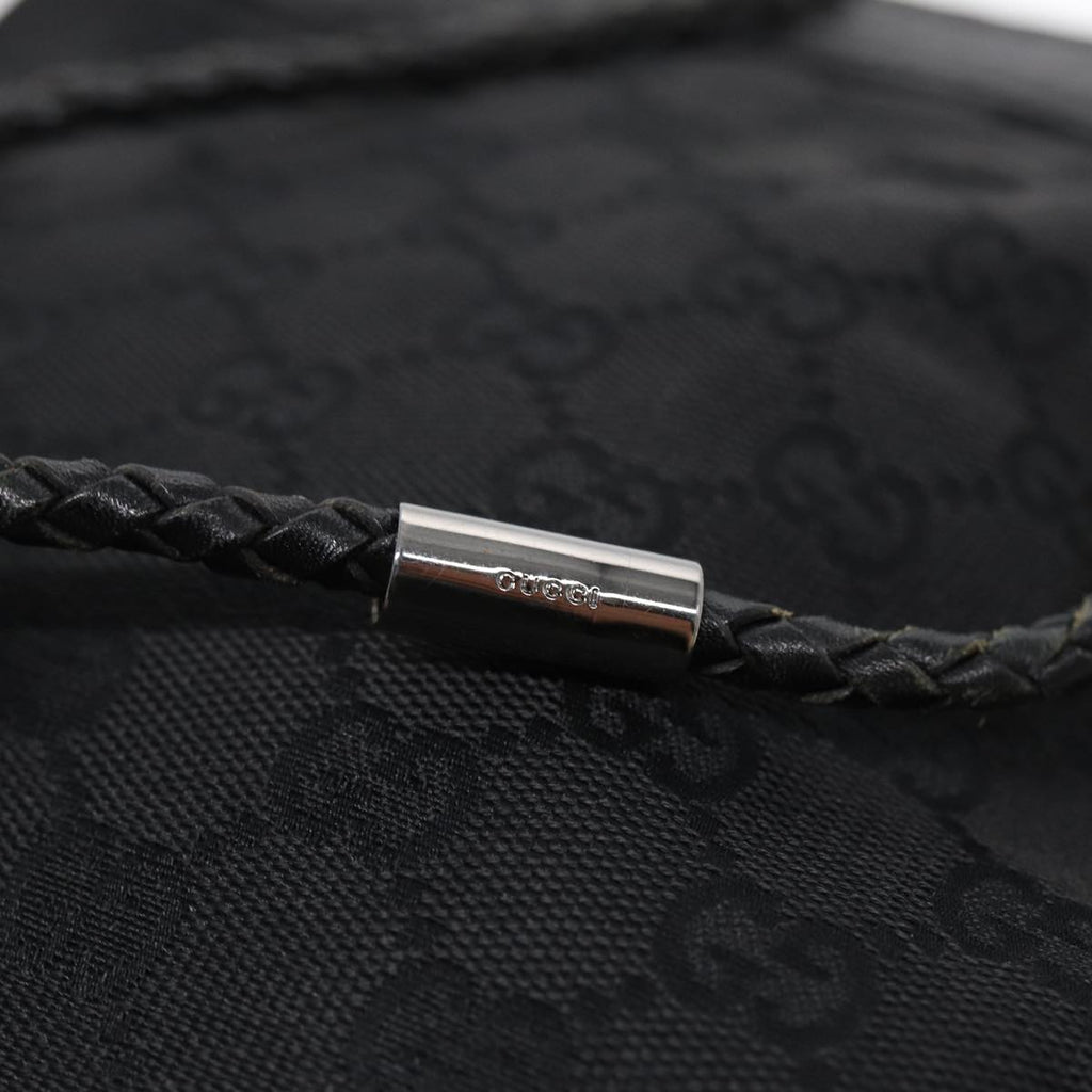 GUCCI GG Canvas Shoulder Bag Black Silver 109143 87750