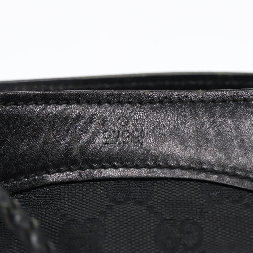 GUCCI GG Canvas Shoulder Bag Black Silver 109143 87750