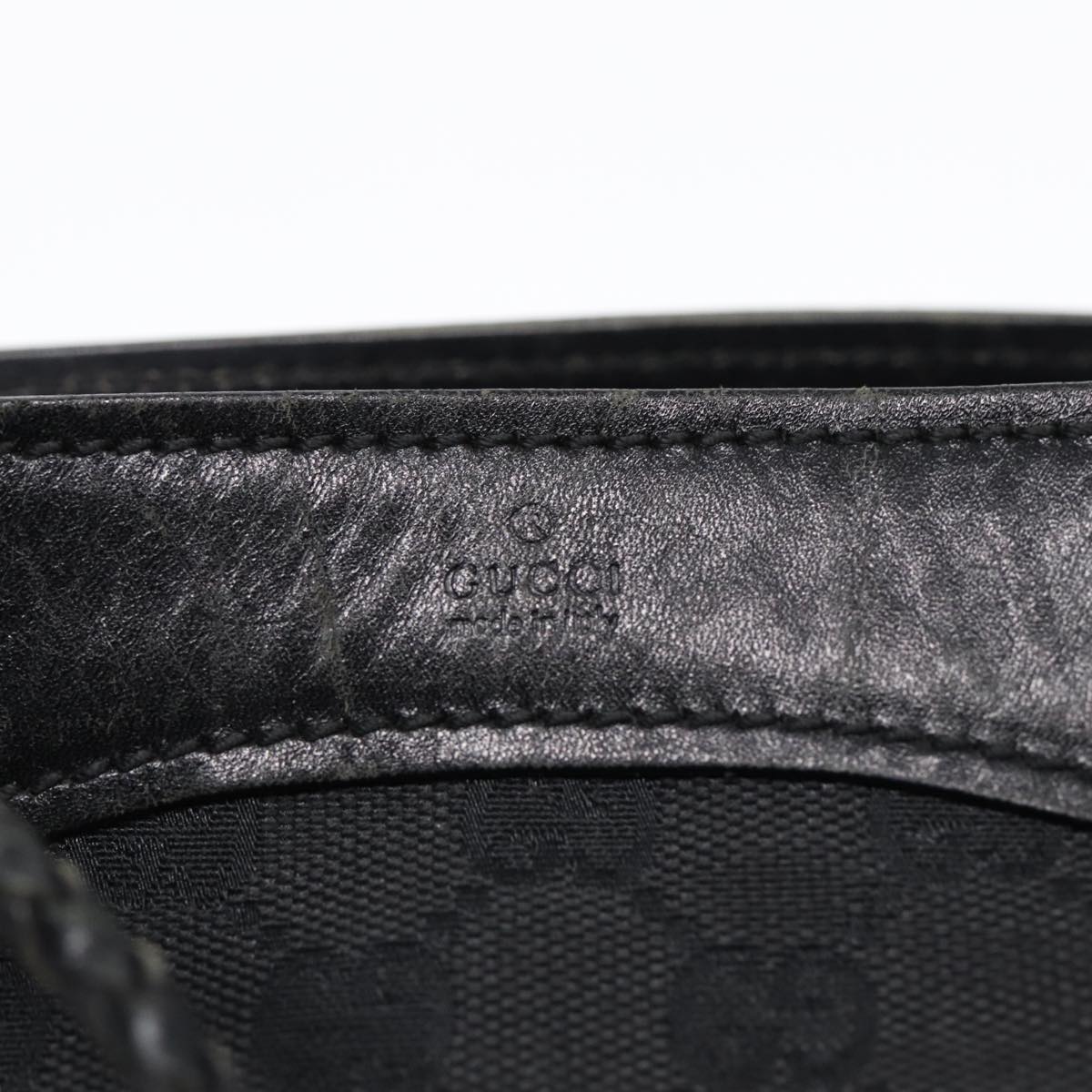 GUCCI GG Canvas Shoulder Bag Black Silver 109143 87750
