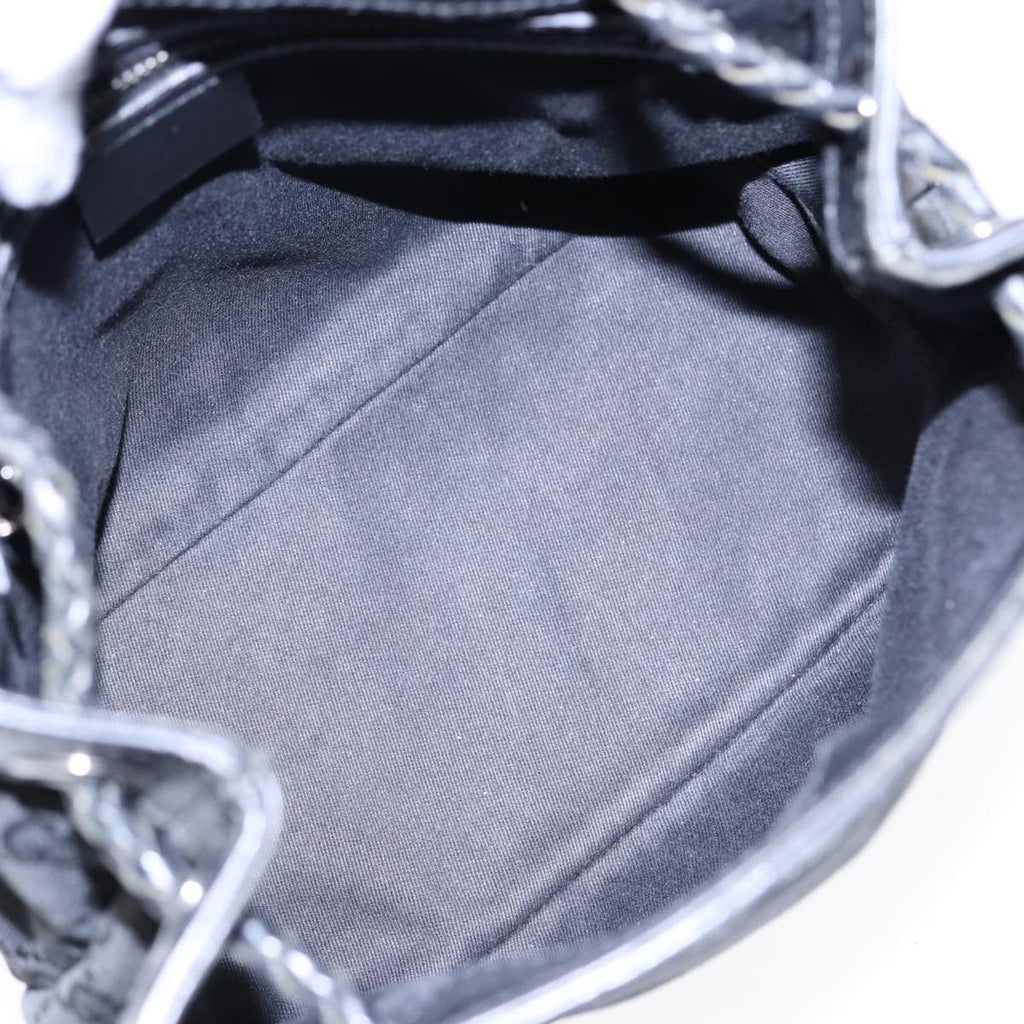 GUCCI GG Canvas Shoulder Bag Black Silver 109143 87750