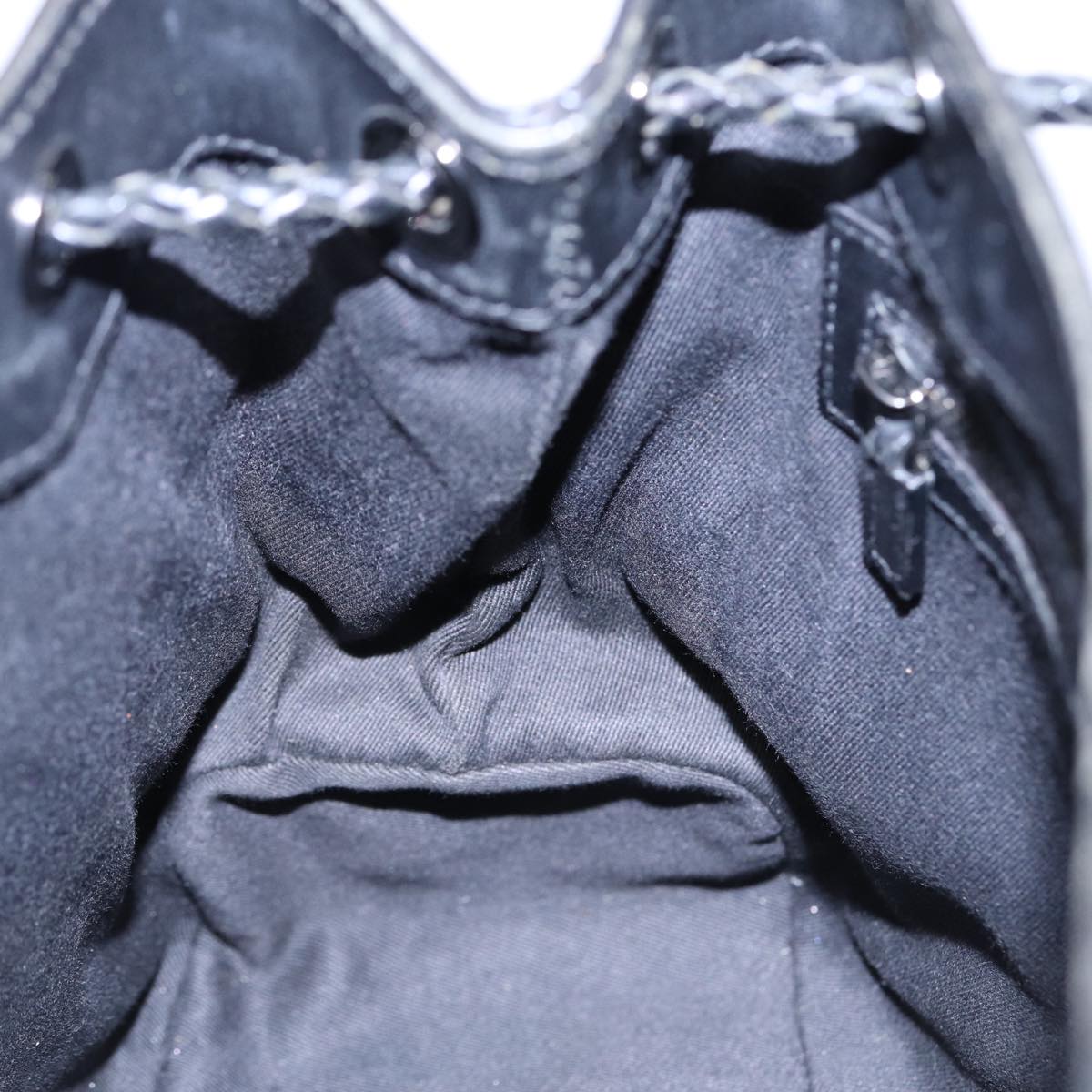 GUCCI GG Canvas Shoulder Bag Black Silver 109143 87750