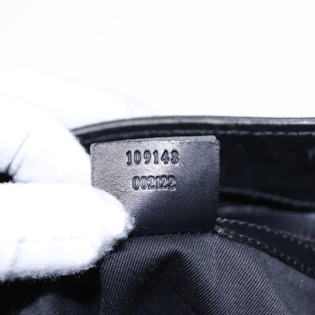 GUCCI GG Canvas Shoulder Bag Black Silver 109143 87750