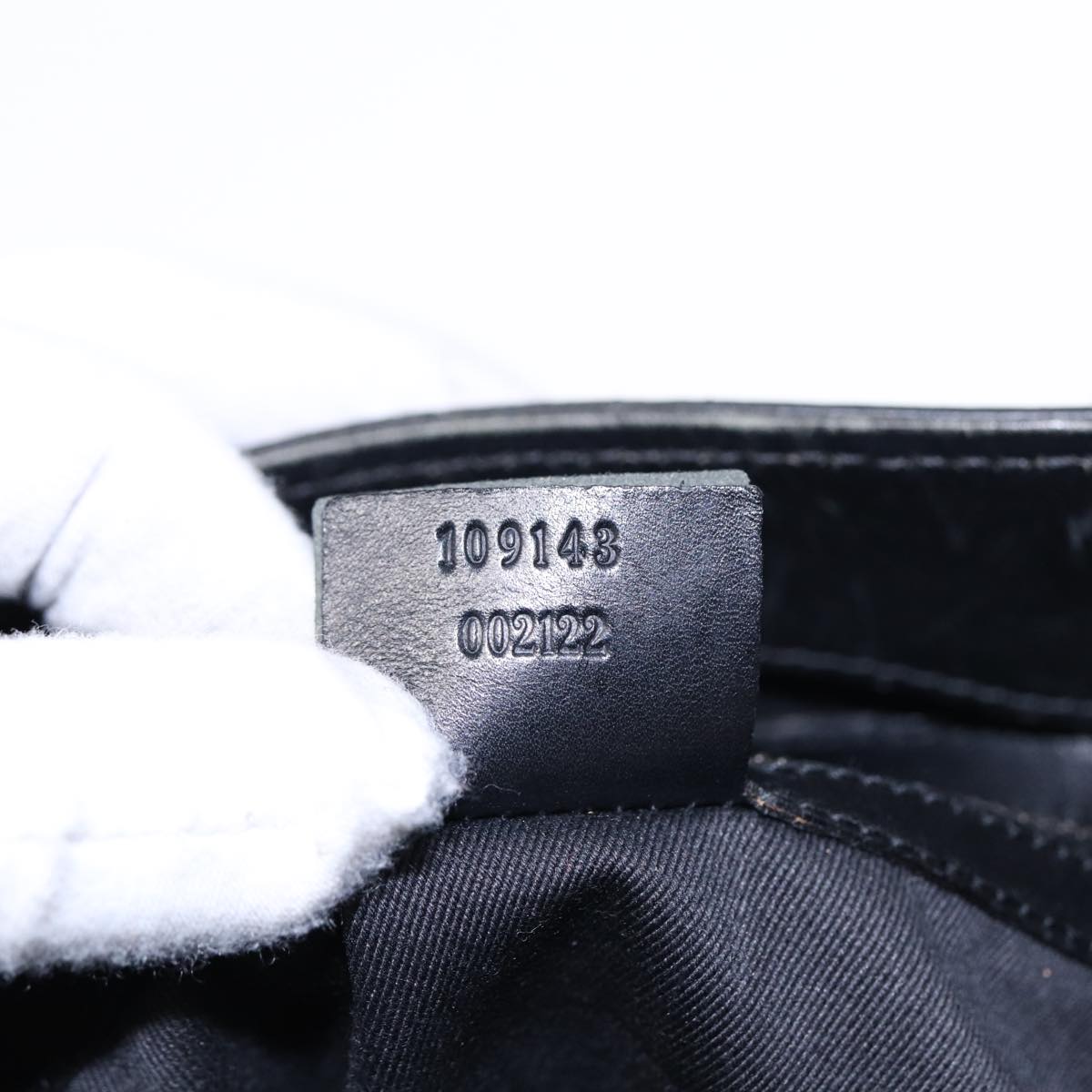 GUCCI GG Canvas Shoulder Bag Black Silver 109143 87750