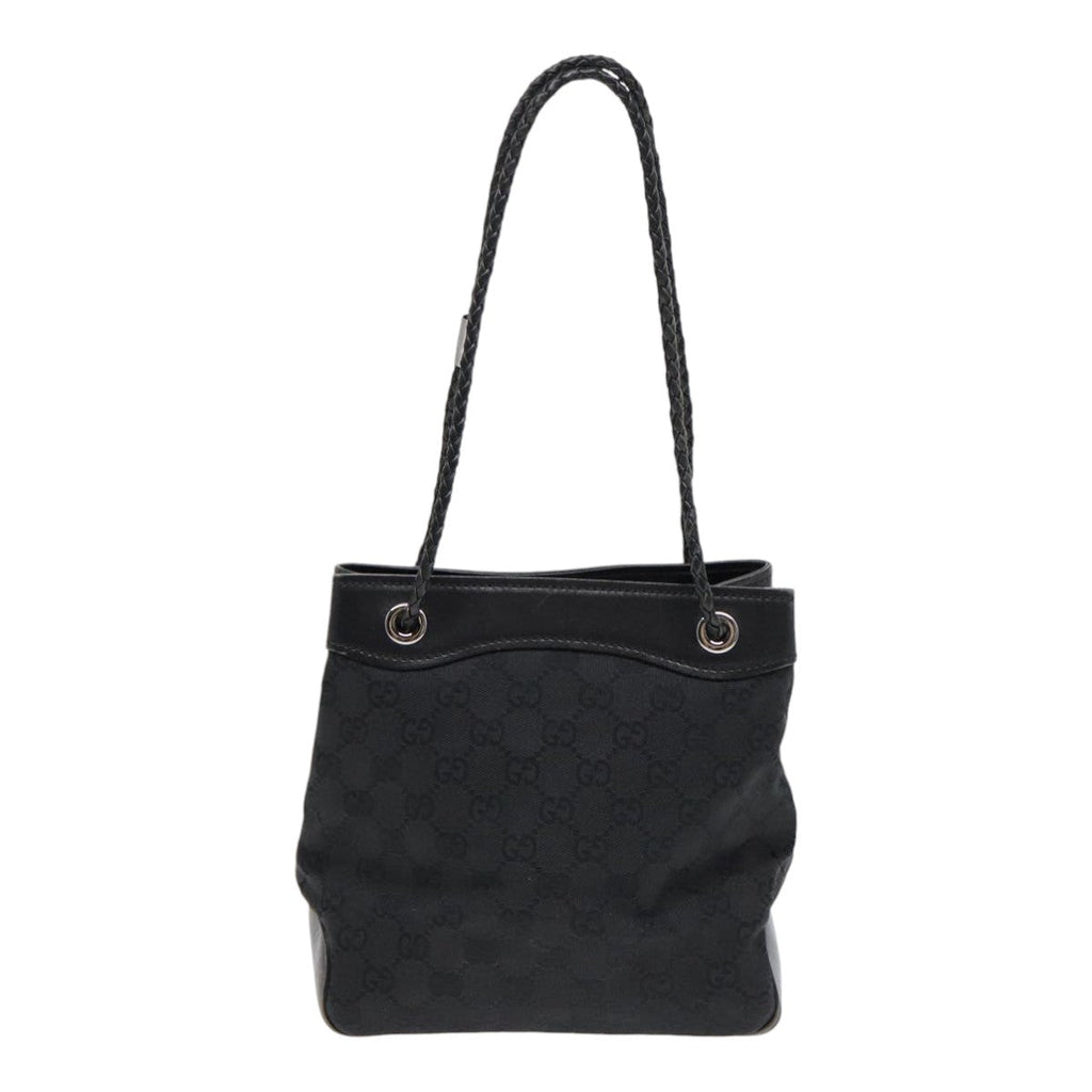 GUCCI GG Canvas Shoulder Bag Black Silver 109143 87750