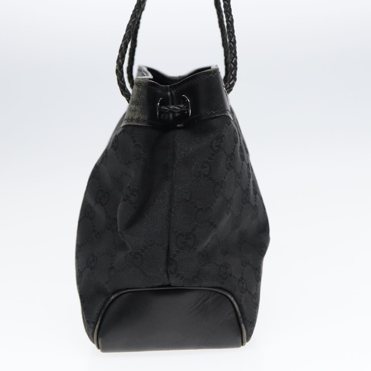 GUCCI GG Canvas Shoulder Bag Black Silver 109143 87750