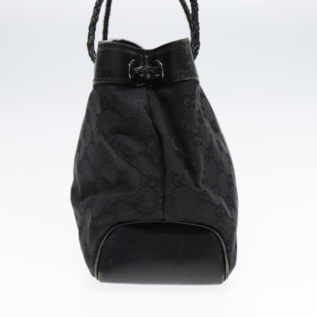 GUCCI GG Canvas Shoulder Bag Black Silver 109143 87750