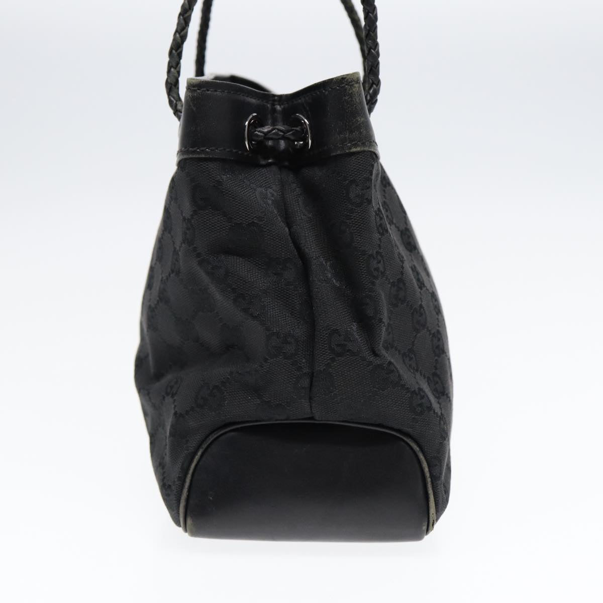 GUCCI GG Canvas Shoulder Bag Black Silver 109143 87750