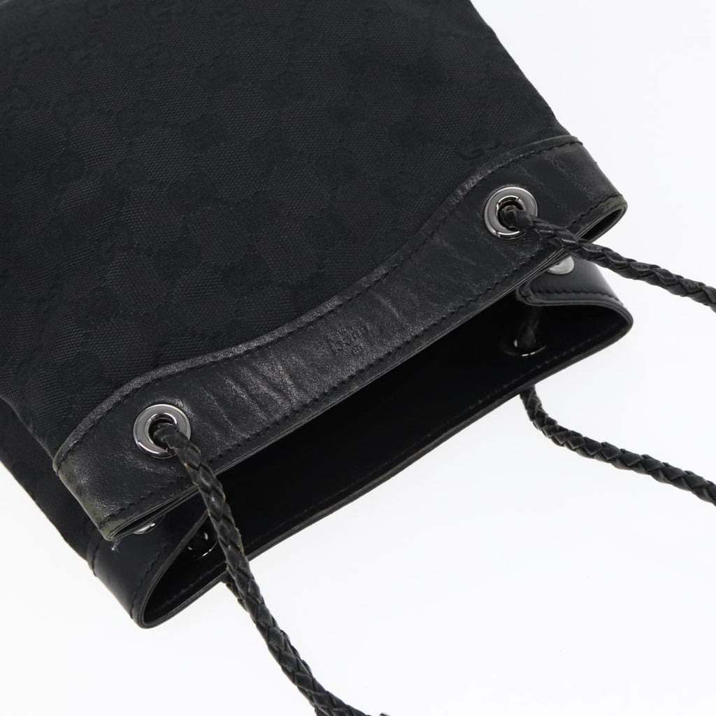 GUCCI GG Canvas Shoulder Bag Black Silver 109143 87750