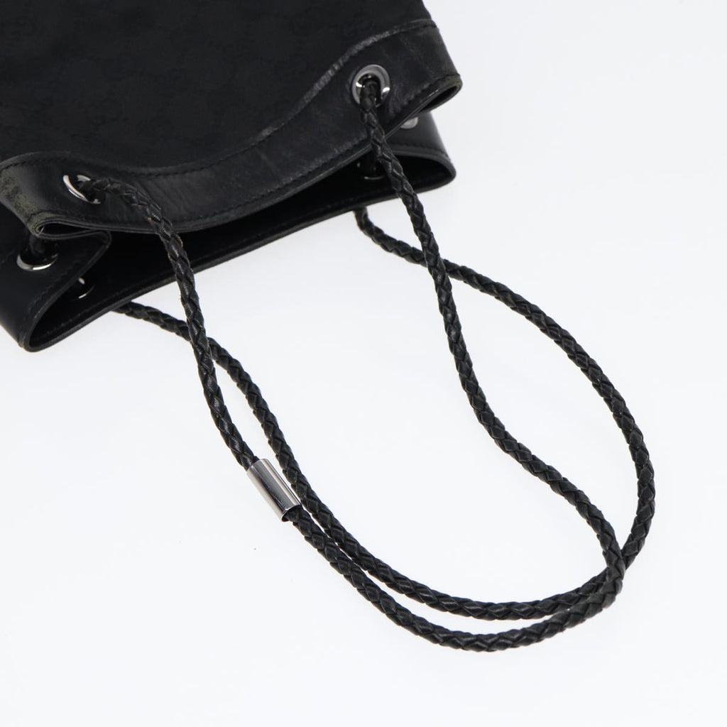 GUCCI GG Canvas Shoulder Bag Black Silver 109143 87750