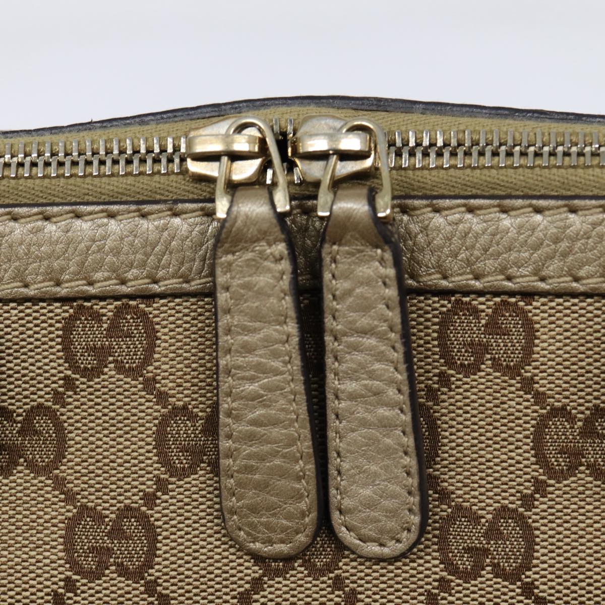 GUCCI GG Canvas Hand Bag Bamboo 2way Beige Gold 282300 87767