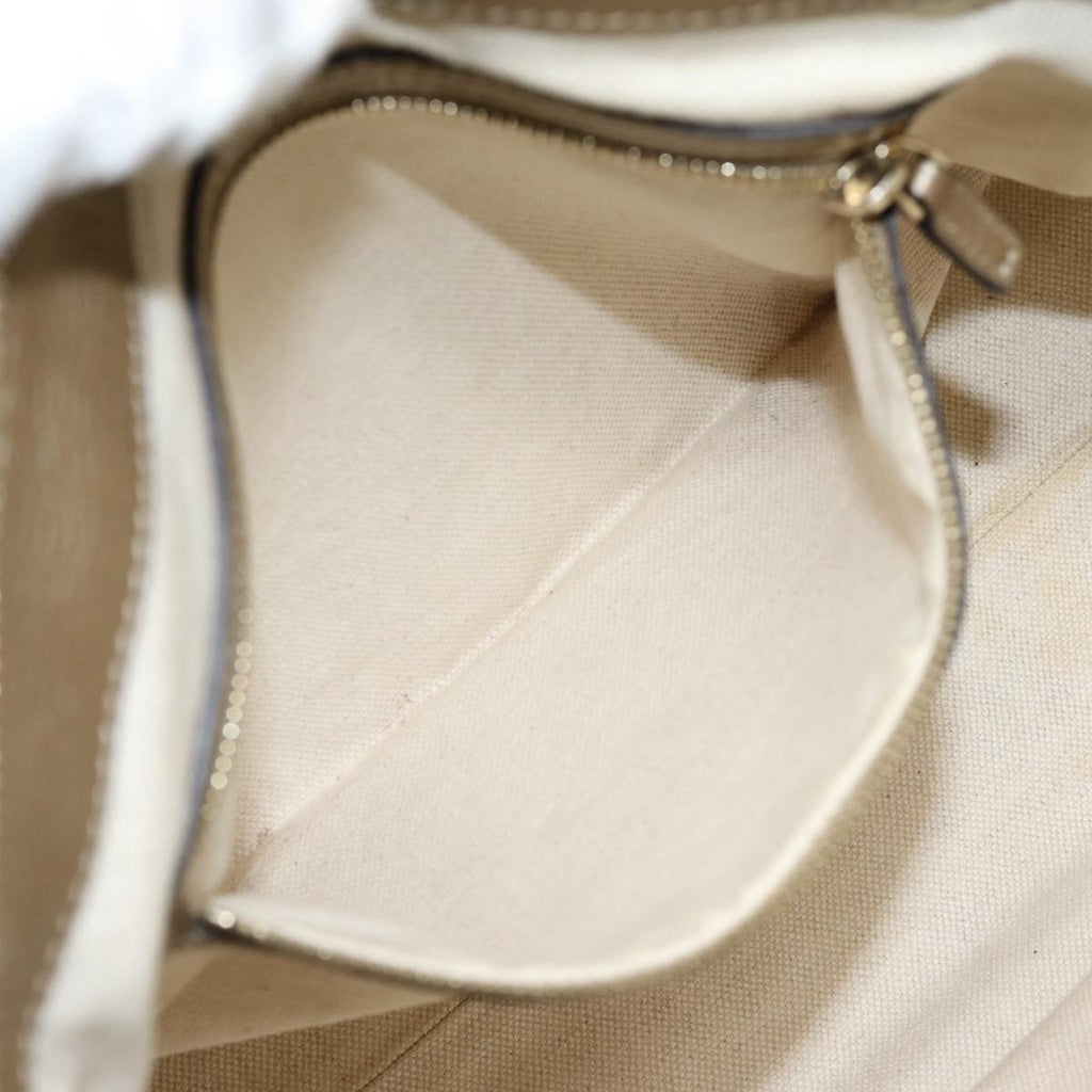 GUCCI GG Canvas Hand Bag Bamboo 2way Beige Gold 282300 87767