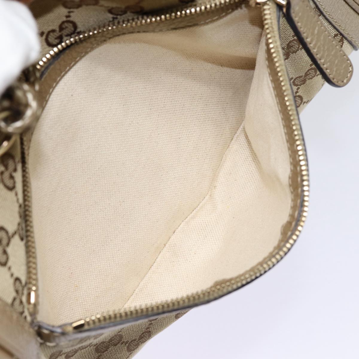 GUCCI GG Canvas Hand Bag Bamboo 2way Beige Gold 282300 87767