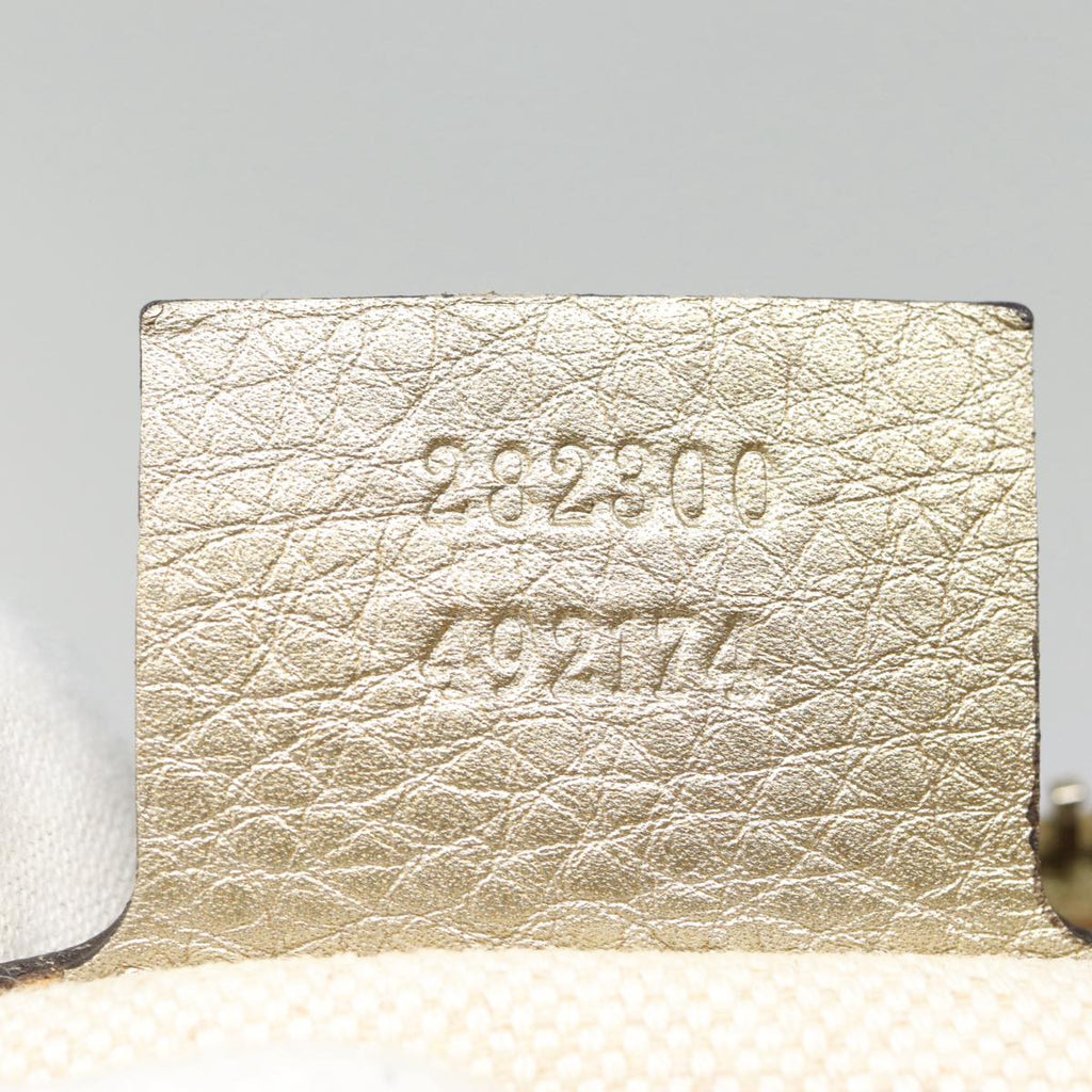 GUCCI GG Canvas Hand Bag Bamboo 2way Beige Gold 282300 87767