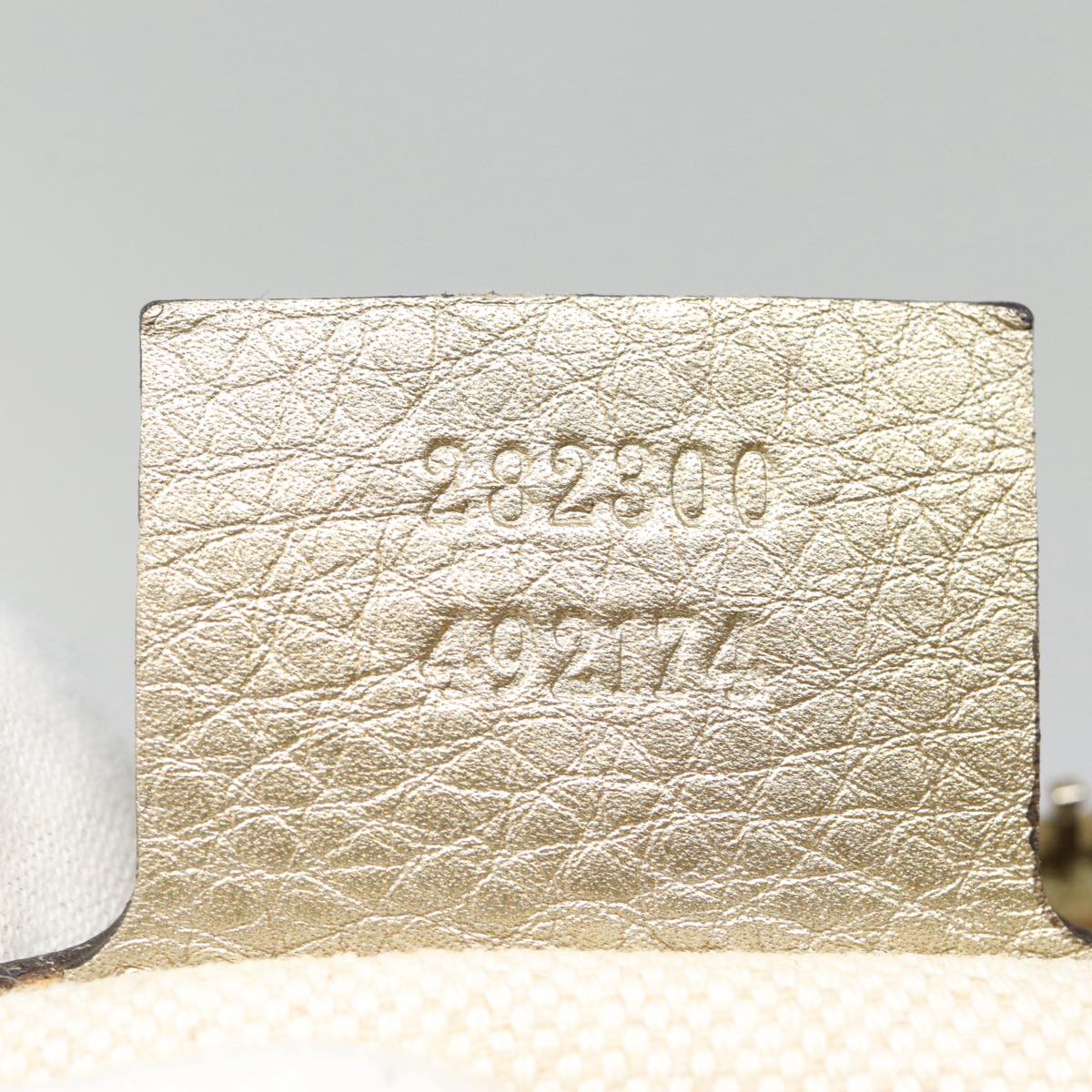 GUCCI GG Canvas Hand Bag Bamboo 2way Beige Gold 282300 87767