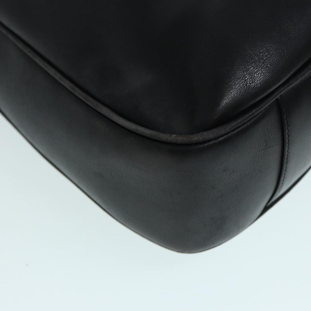 GUCCI Bamboo Shoulder Bag Leather 2way Black Silver 0011577 87779