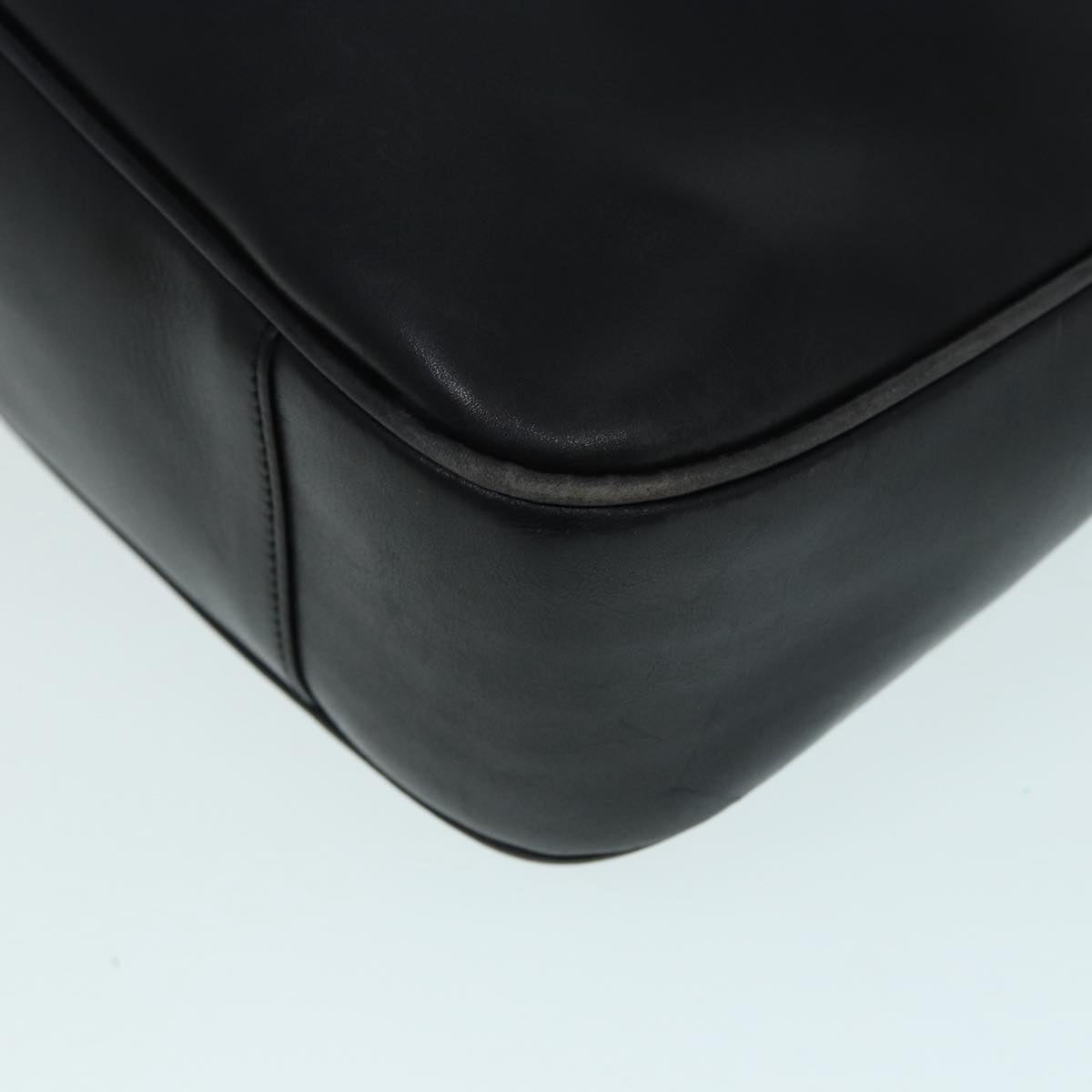 GUCCI Bamboo Shoulder Bag Leather 2way Black Silver 0011577 87779