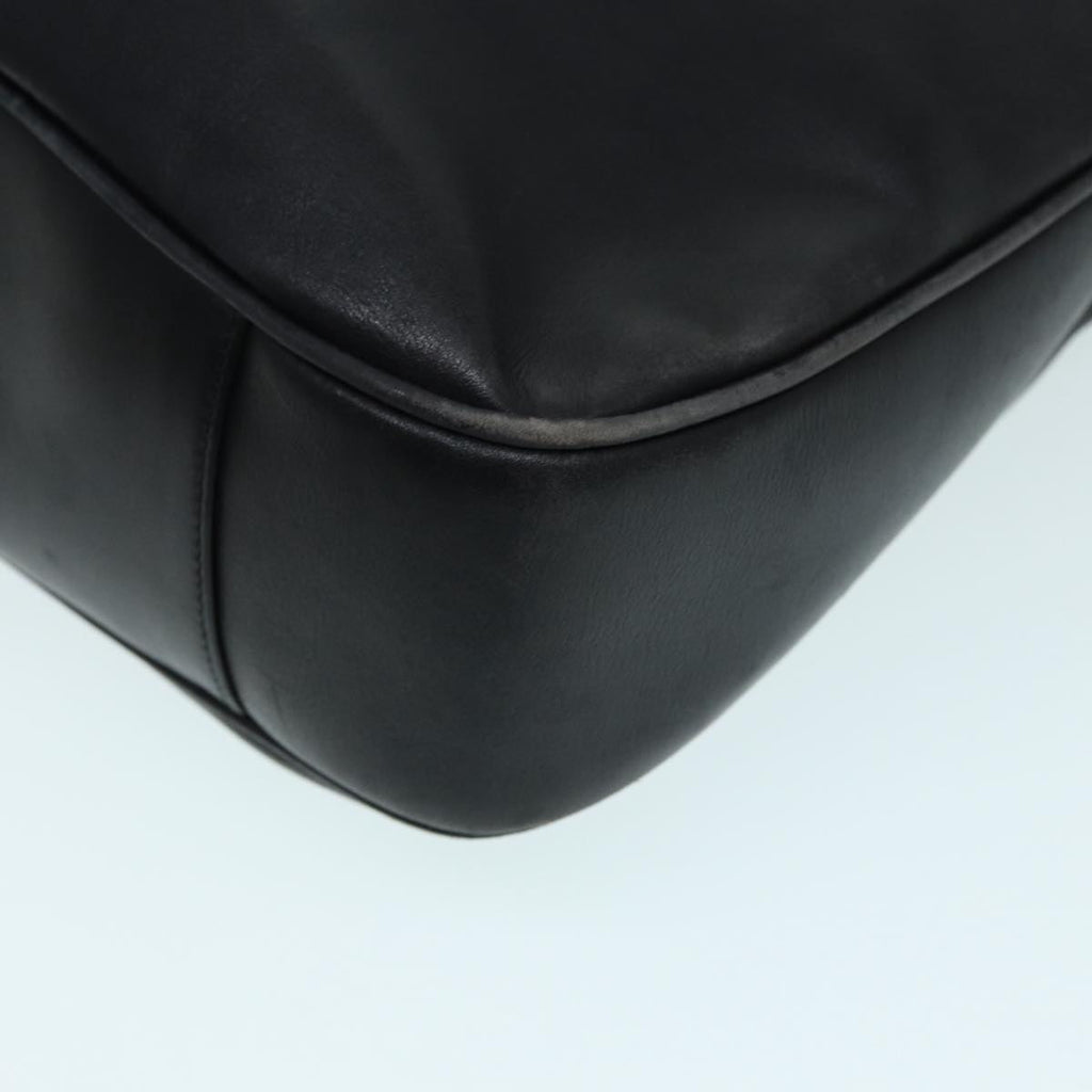 GUCCI Bamboo Shoulder Bag Leather 2way Black Silver 0011577 87779