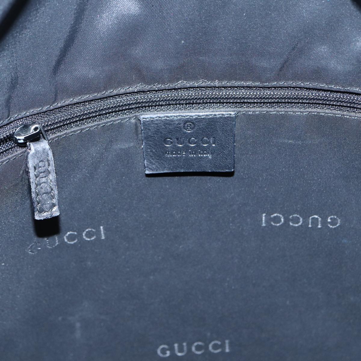 GUCCI Bamboo Shoulder Bag Leather 2way Black Silver 0011577 87779