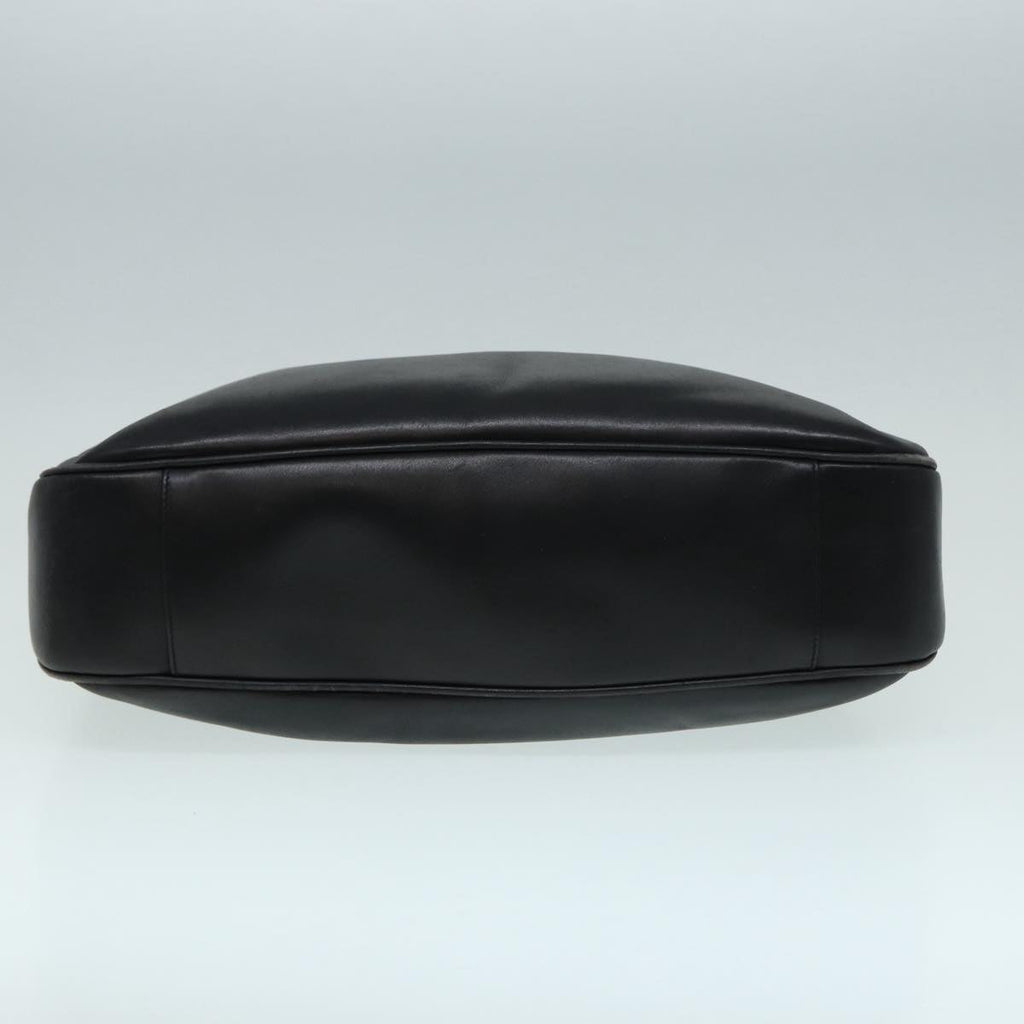 GUCCI Bamboo Shoulder Bag Leather 2way Black Silver 0011577 87779