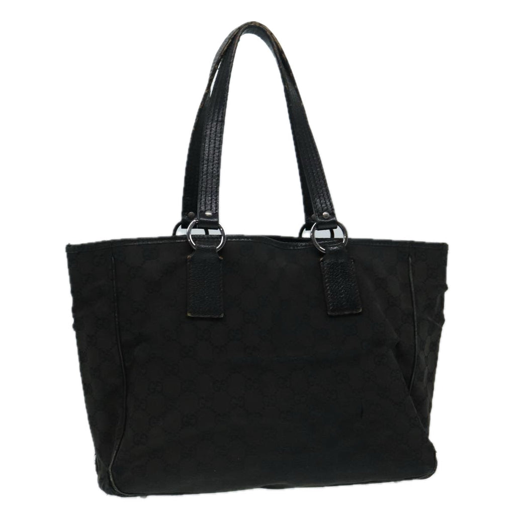 GUCCI GG Canvas Shoulder Bag Black Silver 113017 002404 87780