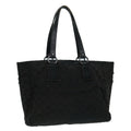 GUCCI GG Canvas Shoulder Bag Black Silver 113017 002404 87780